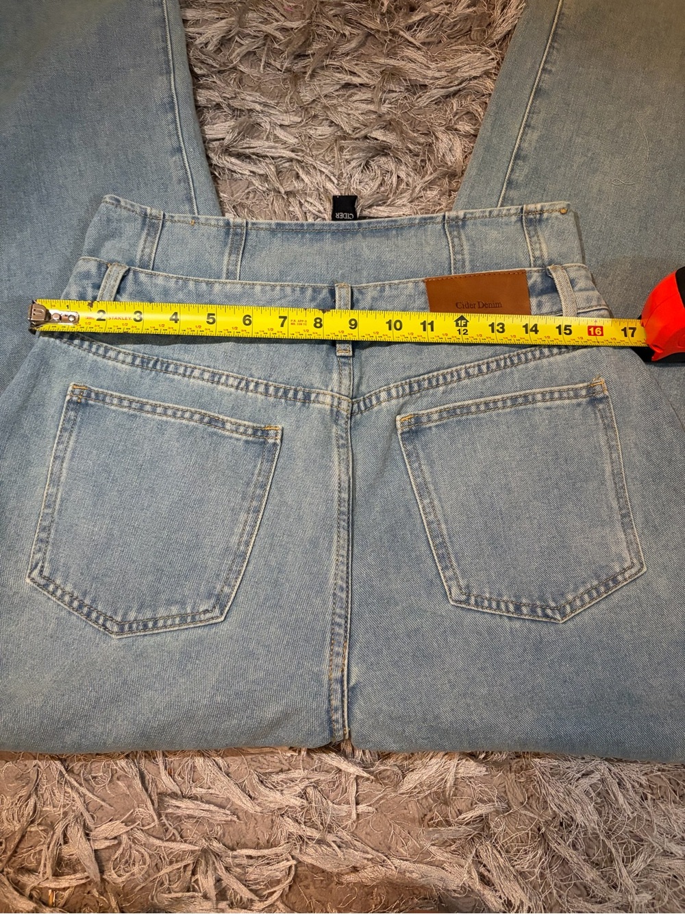 Cider Light Blue High-Rise Pleated Wide-Leg Jeans - Picture 3 of 7